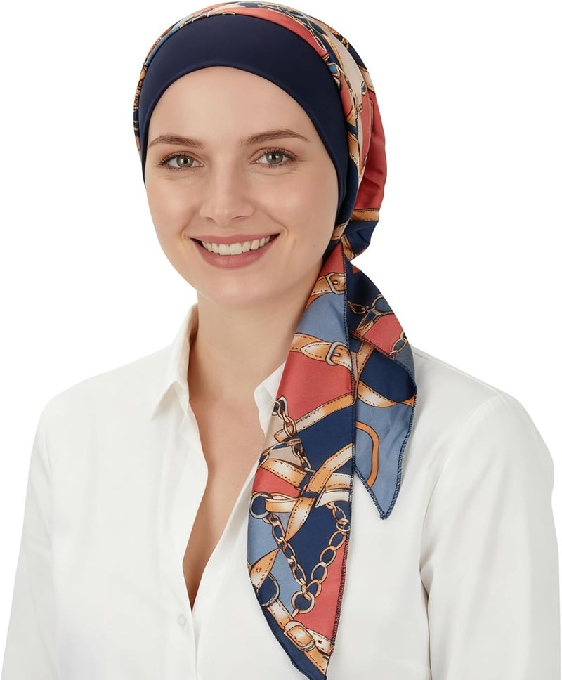 FADACHY Chemo Headwear for Women,Chemo Caps Lightweight for Summer with Head Scarf,Silky Soft Hair Turbans Fashion - Image 2